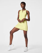 The Get Moving Zip Front Easy Access Dress • Lemon Lime