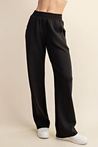 Mikayla Modal Scuba Straight Pants • Black