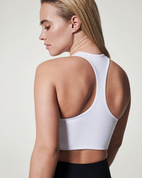 Longline Medium Impact Sports Bra • White