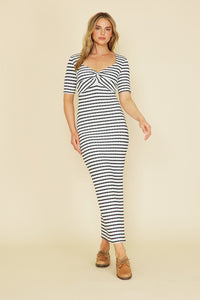 Oceanside Sippin' Maxi Dress • Ivory + Black