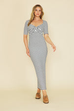 Oceanside Sippin' Maxi Dress • Ivory + Black