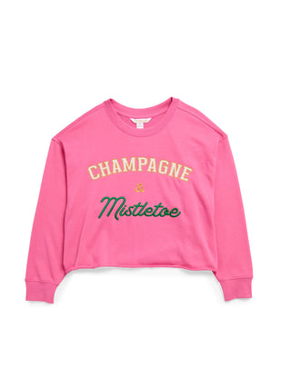 Champagne & Mistletoe Lounge Sweatshirt • Azalea