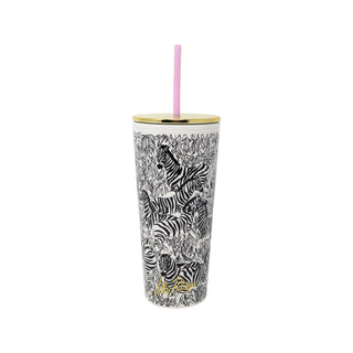 Acrylic Tumbler with Straw • Zebra