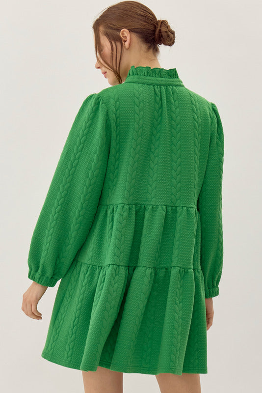 Talk About Love Textured Dress • Green