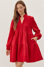 Talk About Love Textured Dress • Red