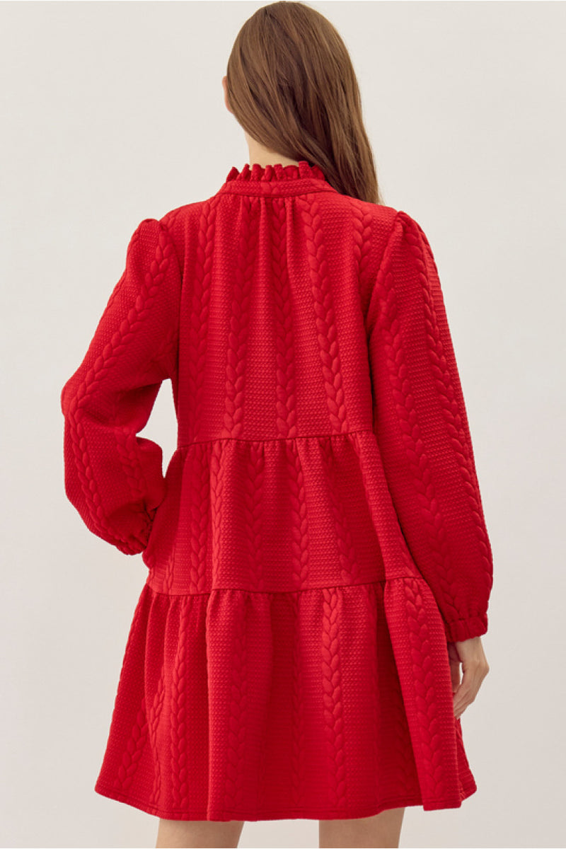 Talk About Love Textured Dress • Red