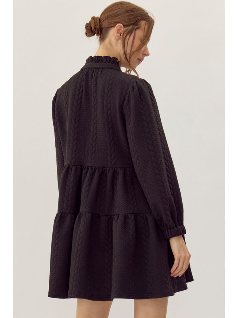 Talk About Love Textured Dress • Black