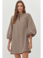 Tune Into Me Houndstooth Dress • Coffee