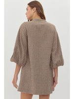 Tune Into Me Houndstooth Dress • Coffee