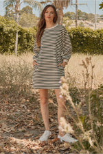 Stripe It My Way Dress • Hunter Green