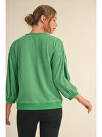 Cozy Chic Ribbed Top • Kelly Green