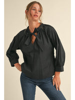 Back To Business Poplin Top • Black