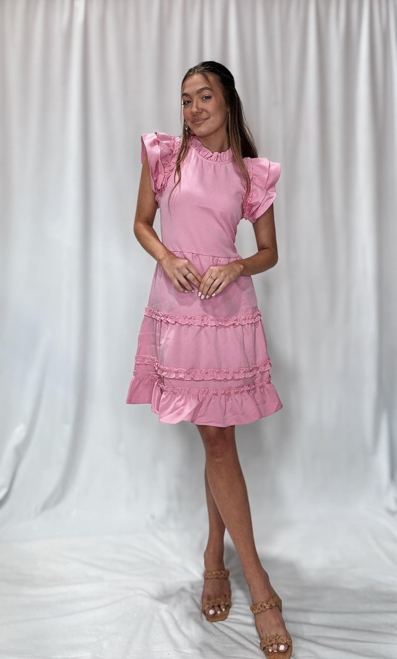 Pope Ruffle Dress • Pink