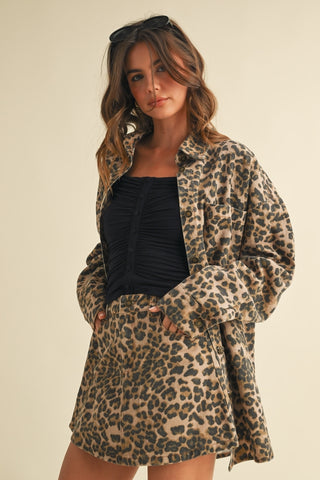 Can't Be Tamed Leopard Mini Skirt • Tan