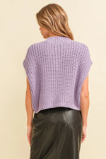 Lori Cable Knit Sweater Vest • Lavender