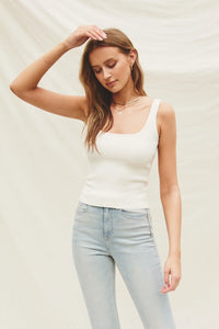 Fair and Square Knit Tank • Ivory