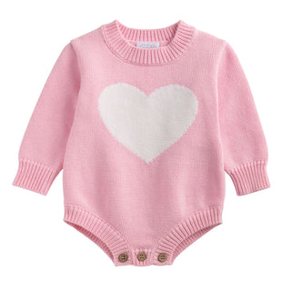 Pink Heart Baby Sweater Bubble