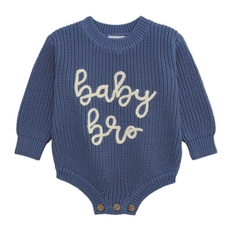 Sibling Baby Sweater Bubble • Blue
