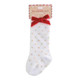 Gold Dotted Knee High Baby Socks
