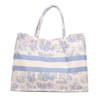 Eden Toile Classic Tote • White & Blue