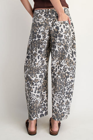 Good Luck Printed Barrel Jeans • Animal Print