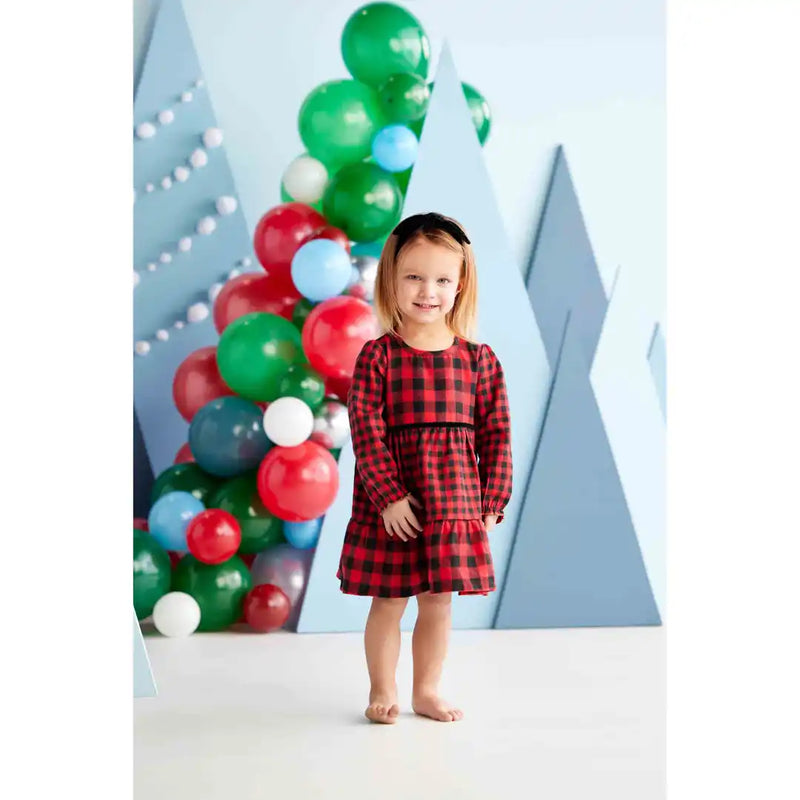 Mixed Buffalo Check Toddler Dress