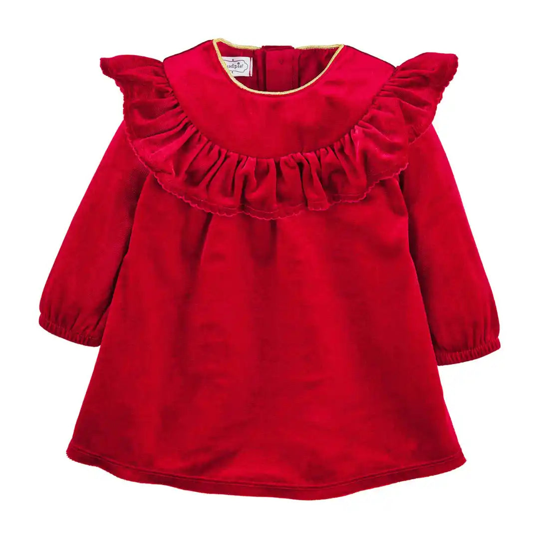 Girl's Red Velvet Dress