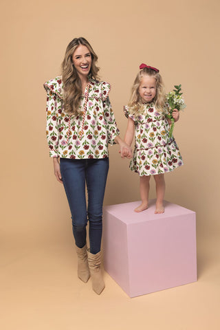 Toddler Multi Floral Ruffle Dress