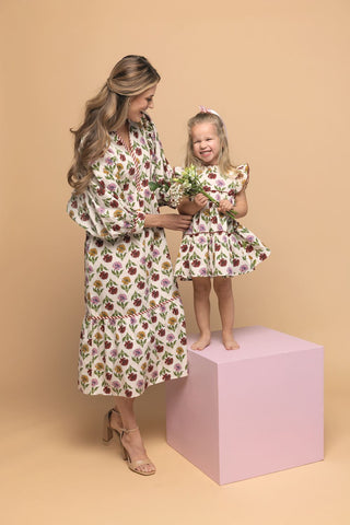 Toddler Multi Floral Ruffle Dress