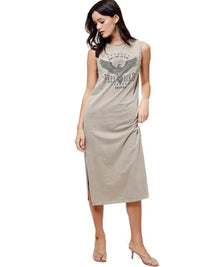 Freebird Vintage Graphic Midi Dress • Taupe