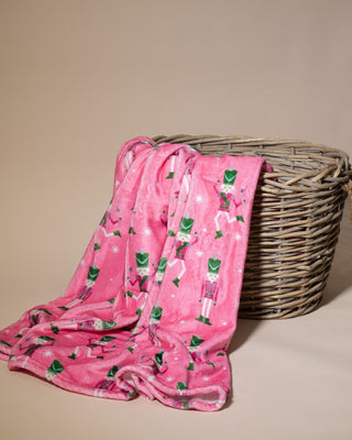 Nutcracker Cutie Throw Blanket • Pink