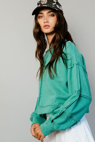 Beckett Cropped Sweatshirt • Green