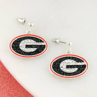 Georgia G Crystal Logo Earrings