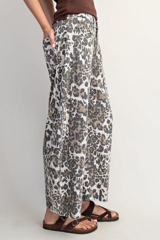 Good Luck Printed Barrel Jeans • Animal Print