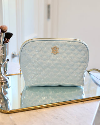 Capri Large Pouch • Light Blue Patent