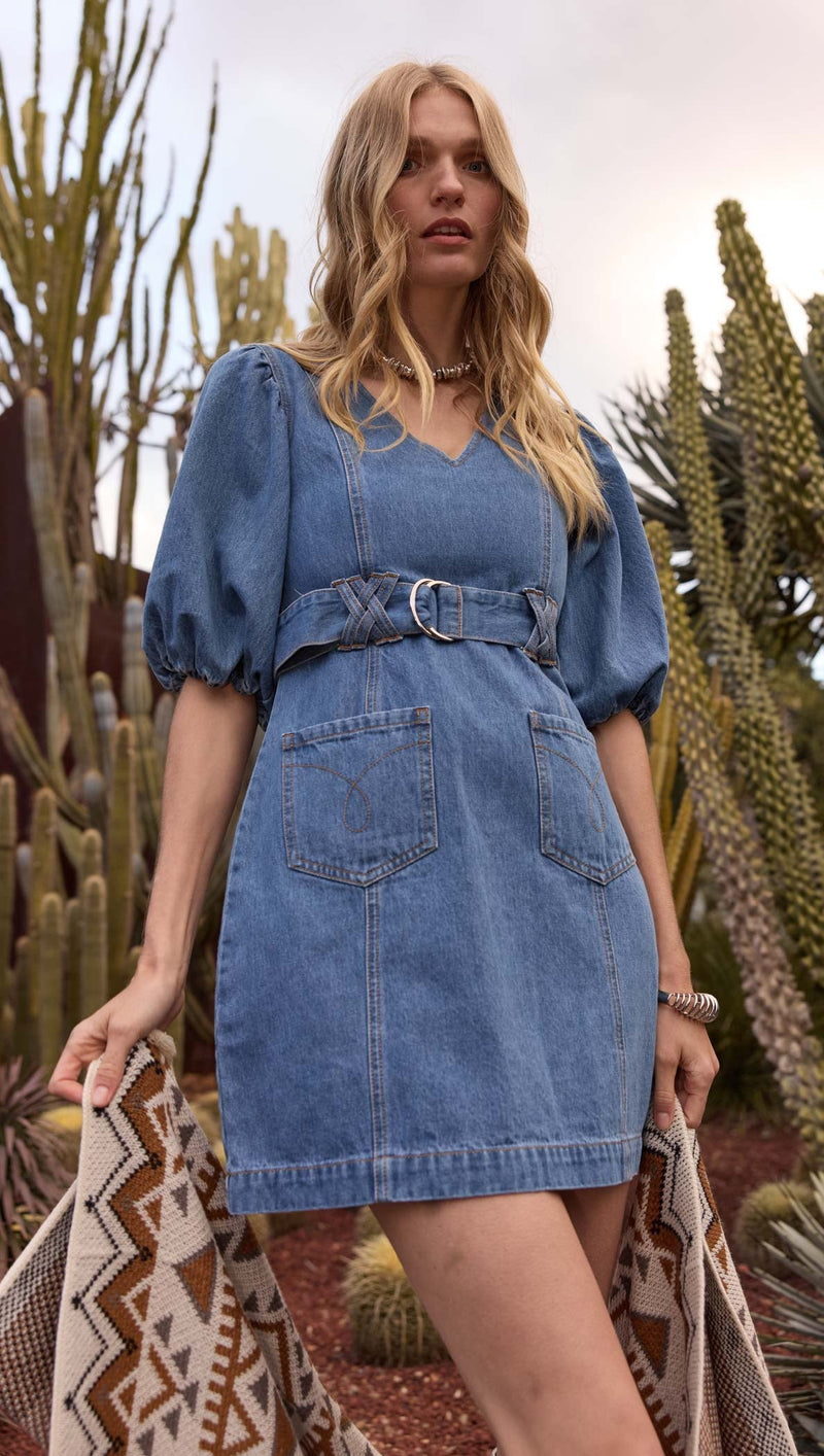 Peyton Denim Mini Dress • Blue Denim