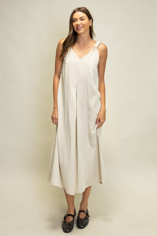 Effortless Knot-Strap Midi Dress • Cream