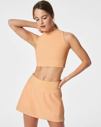 Contour Rib Mock Neck Crop Top • Melon Sorbet