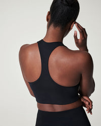 Longline Medium Impact Sports Bra • Very Black