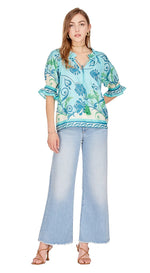 Polley Peasant Top • Blue Oasis