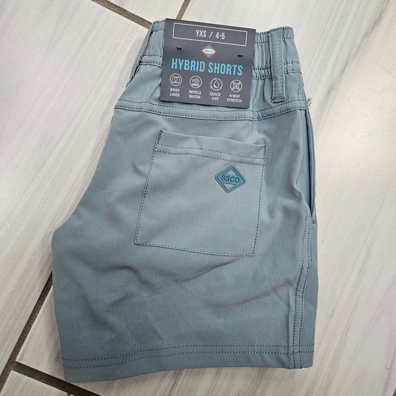 Youth Hybrid Shorts • Stone Blue