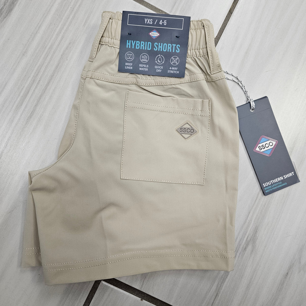 Youth Hybrid Shorts • Pelican