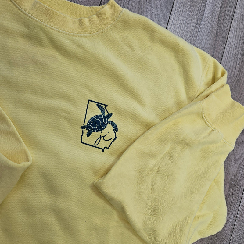 Jekyll Island Turtle Sweatshirt • Yellow