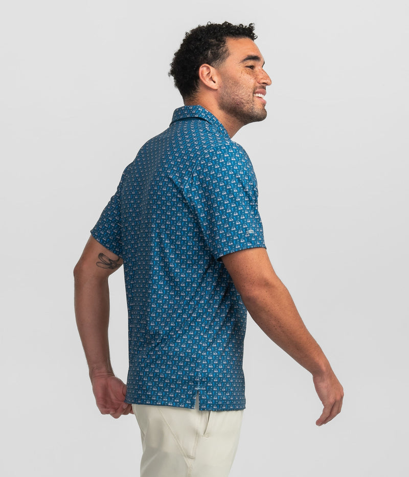 Perfect Round Printed Polo • Blue Fusion • Short Sleeve Polo