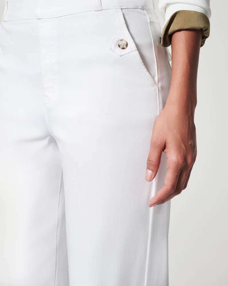 Stretch Twill Cropped Wide Leg Pant • Bright White