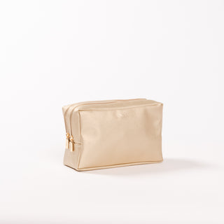 2-Way Toiletry Bag • Gold Faux Leather