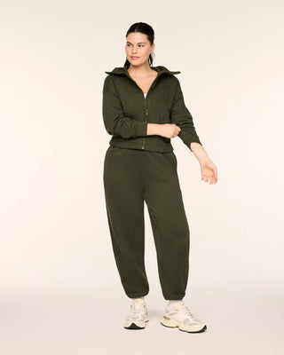 Spanx® BoostUp Cotton Fleece Full Zip Hoodie • Monstera