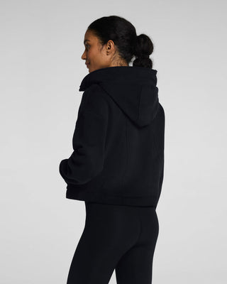 Spanx® BoostUp Cotton Fleece Full Zip Hoodie • Very Black
