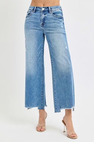 Karissa High Rise Crop Wide Leg Jeans • Medium Wash