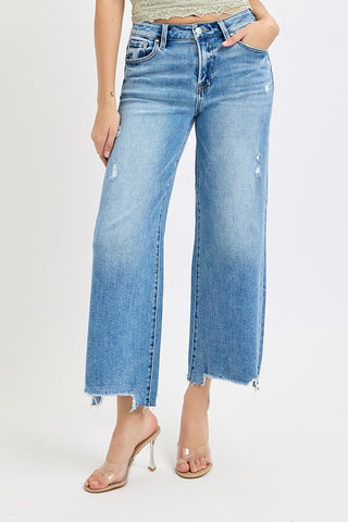 Karissa High Rise Crop Wide Leg Jeans • Medium Wash